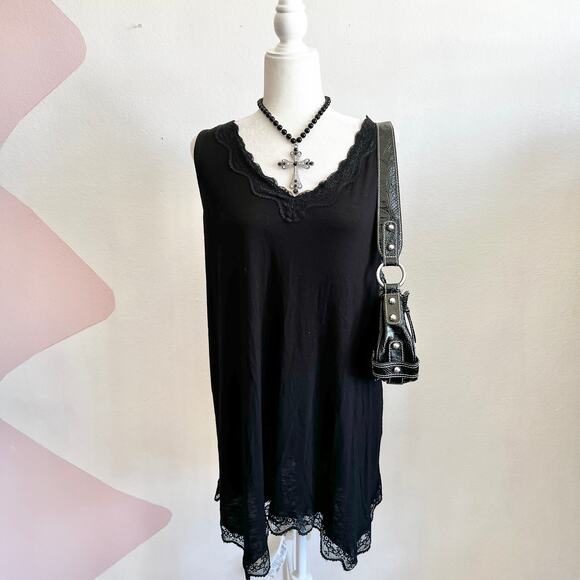 Lane Bryant Tops - Black Lace Trim Tank Top, Goth Whimsigoth Grunge Indie Sleaze‎ 3X